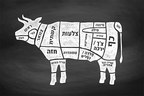 חלקי בשר בקר לפי מספרים